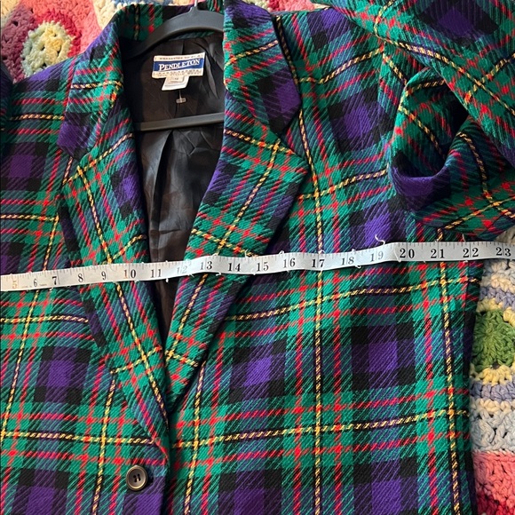 Pendleton Y2K Multicolor Plaid Blazer - Picture 8 of 9